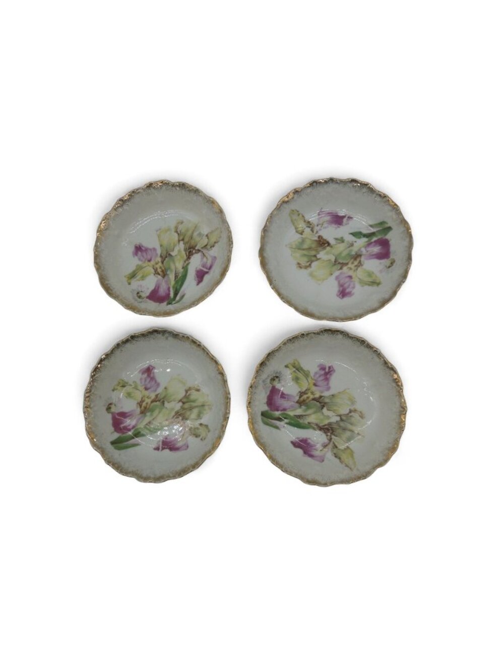 Antique Kuno Steinmann Germany Porcelain Berry Bowls Set of 4 Floral 5"